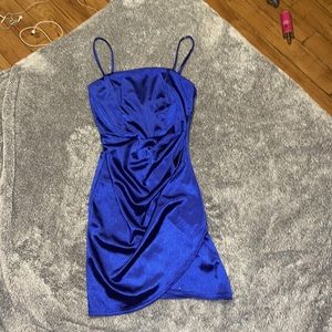 silky blue dress